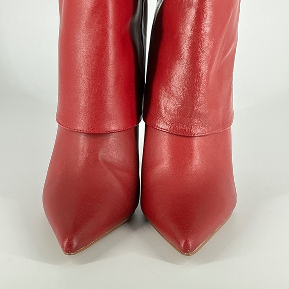 Steve Madden Size 6 Smith NEW Red Leather Foldover Pointed Stiletto Boots $200 - Picture 5 of 16